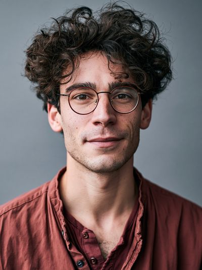 Curly-Haired Portrait Photography Poster. poster