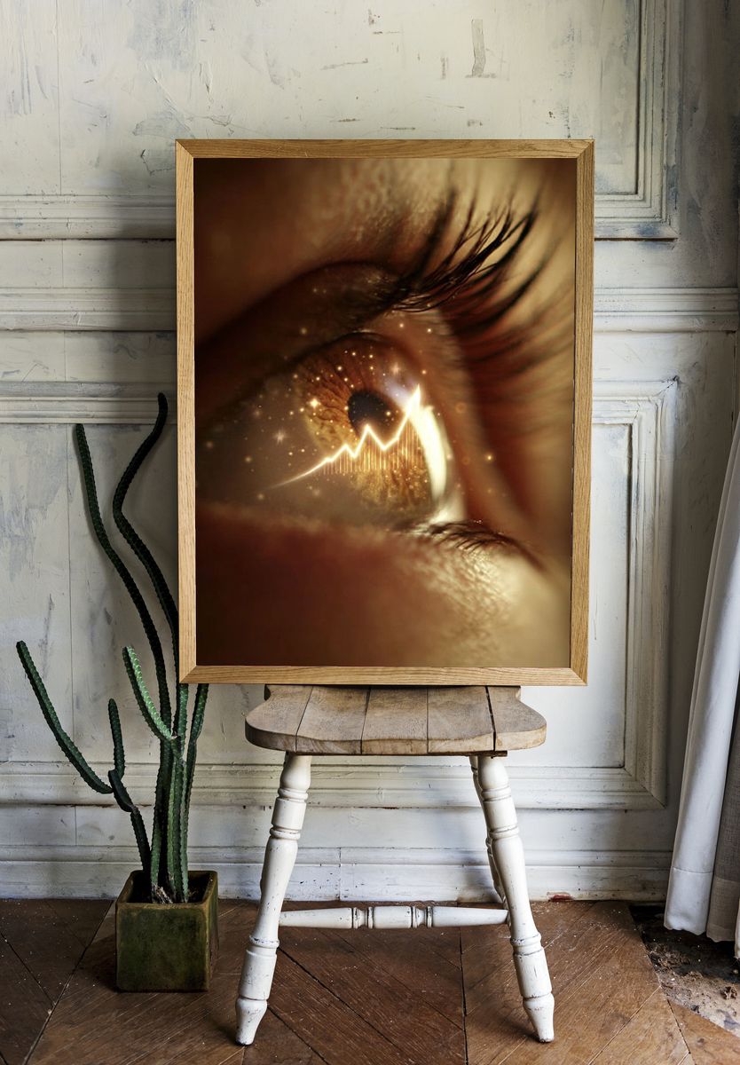Golden Eye Reflection Poster. — room view 1