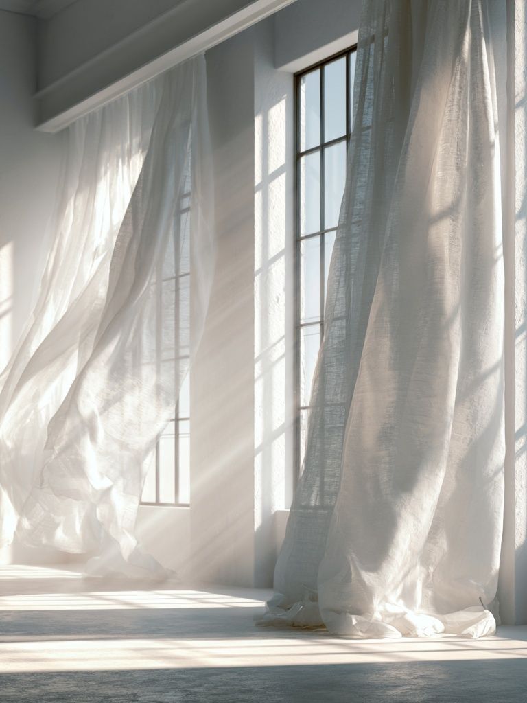 Sunlit Sheer Curtains Photography Poster. poster — photography art