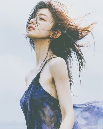 Windblown Portrait Photography Poster.