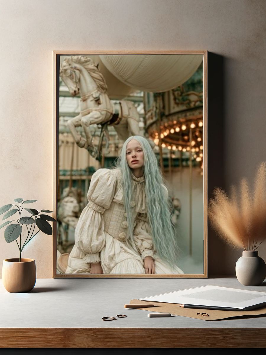 Dreamy Carousel Portrait Print. — room view 2
