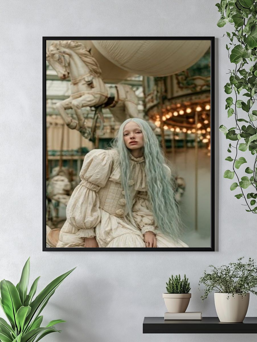 Dreamy Carousel Portrait Print. — room view 4