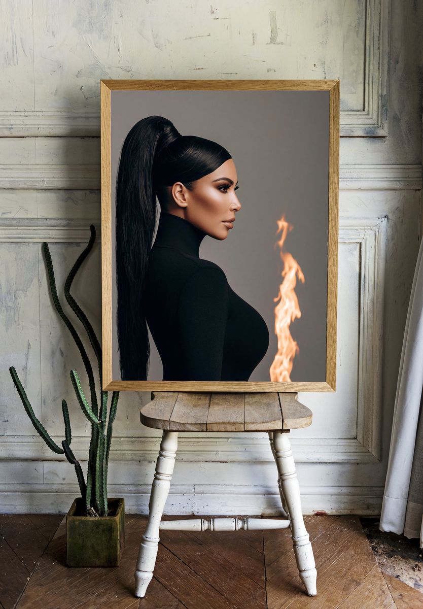 Flame Profile Portrait Print. — room view 1