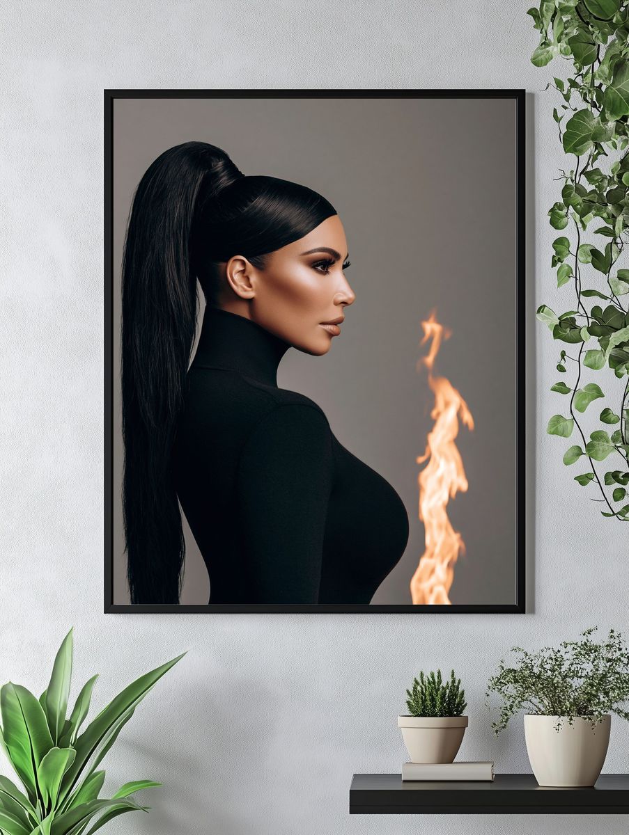 Flame Profile Portrait Print. — room view 4