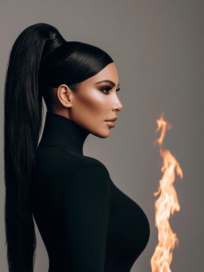 Flame Profile Portrait Print. poster