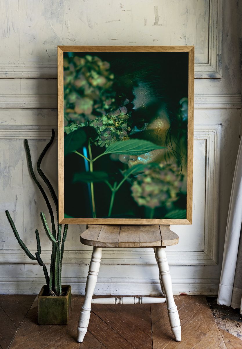 Floral Veil Portrait Print. — room view 1