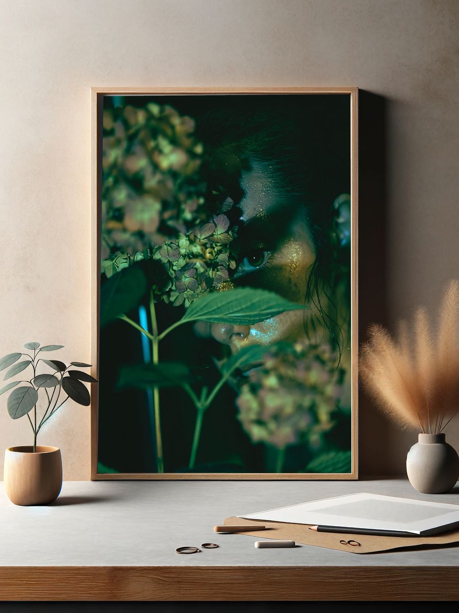 Floral Veil Portrait Print. — room view 2