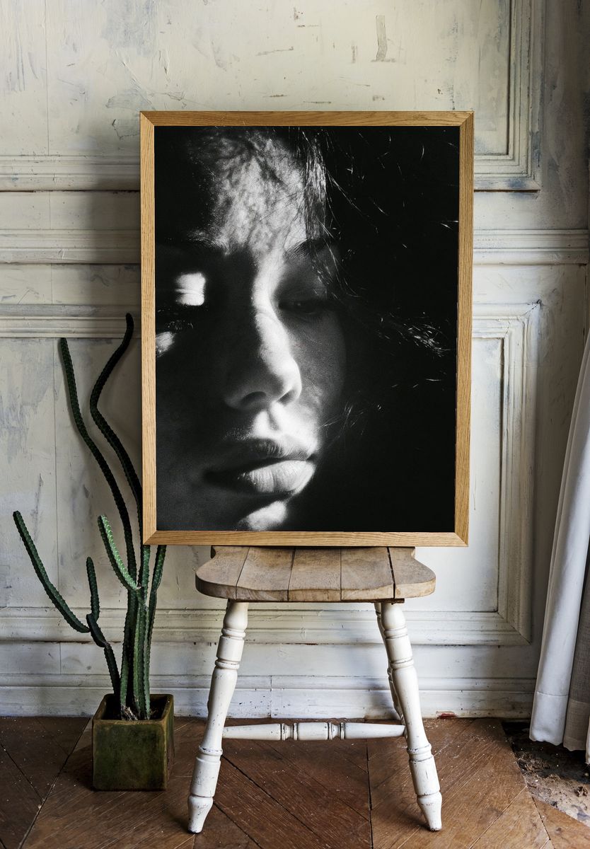 Shadowed Face Photography Poster. room preview