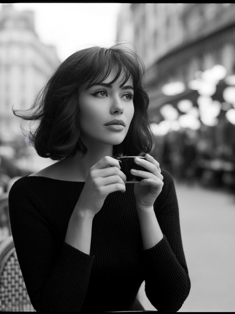 Paris Café Portrait Poster. poster detail