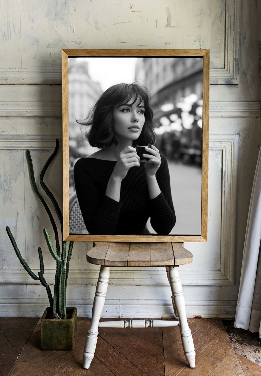 Paris Café Portrait Poster. — room view 1