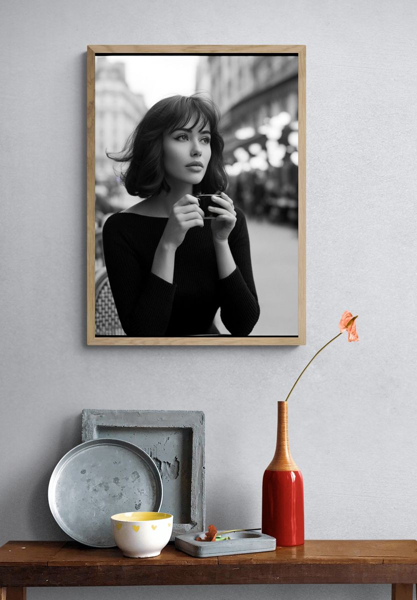 Paris Café Portrait Poster. — room view 3