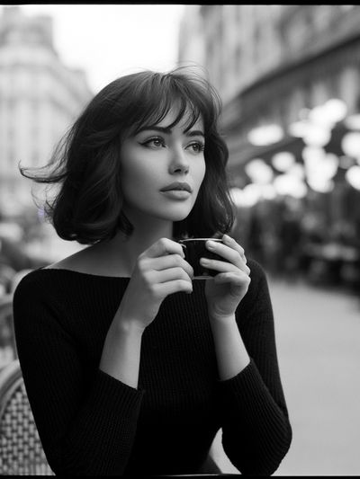 Paris Café Portrait Poster. poster
