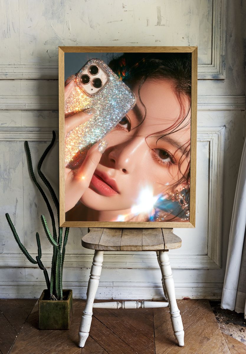 Glitter Portrait Photography Poster. room preview