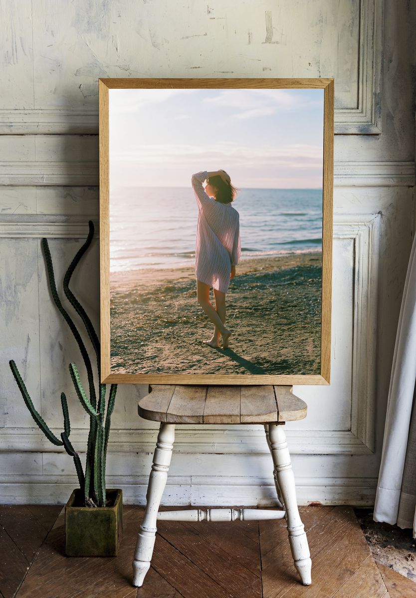 Seaside Solitude Photography Poster. room preview