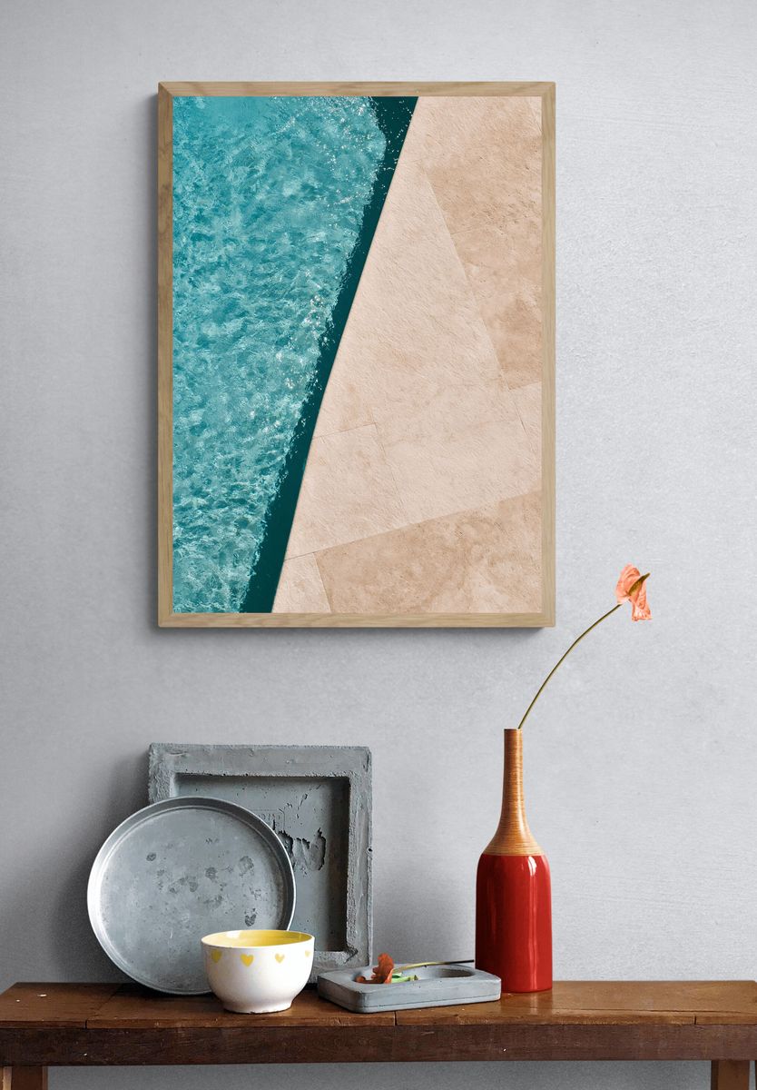 Turquoise Pool Water Photography Poster. — room view 3