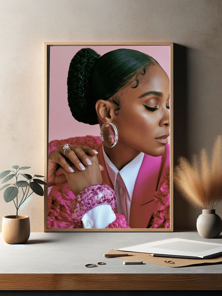 Elegant Pink Portrait Photography Poster. — room view 2