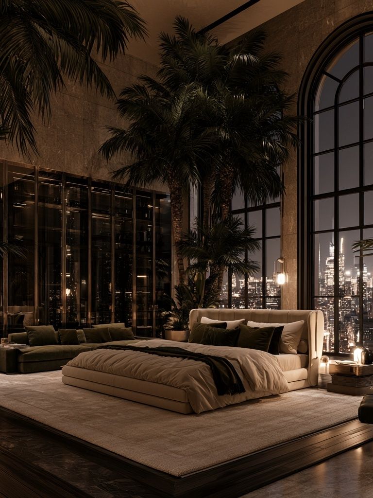 Luxury Penthouse Bedroom Photography Poster. poster — photography art