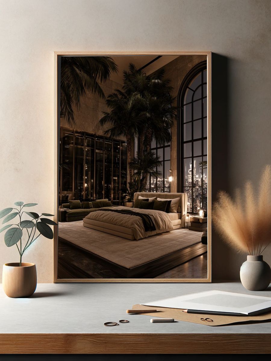 Luxury Penthouse Bedroom Photography Poster. — room view 2