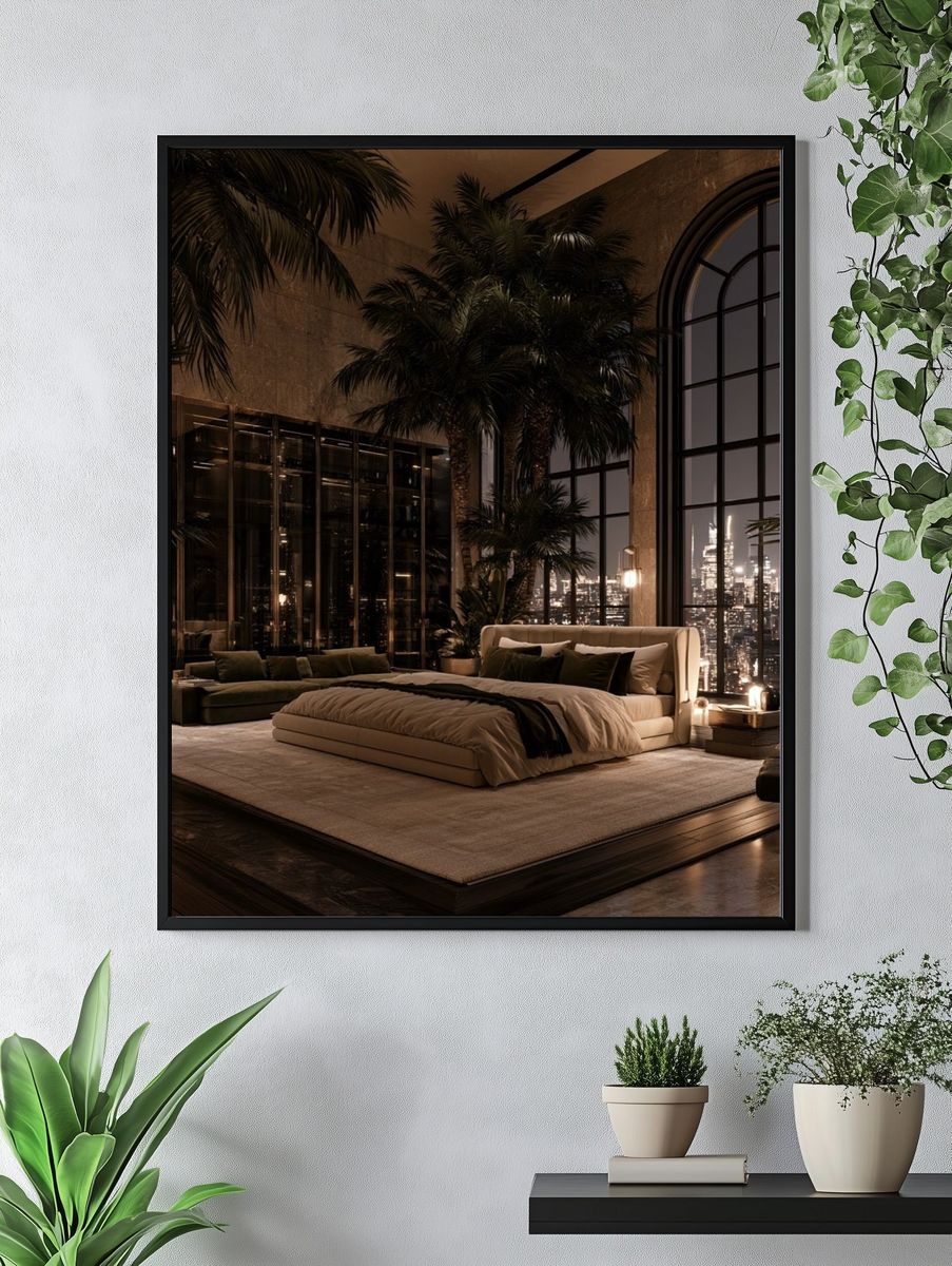 Luxury Penthouse Bedroom Photography Poster. — room view 4