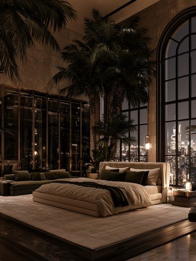 Luxury Penthouse Bedroom Photography Poster. poster