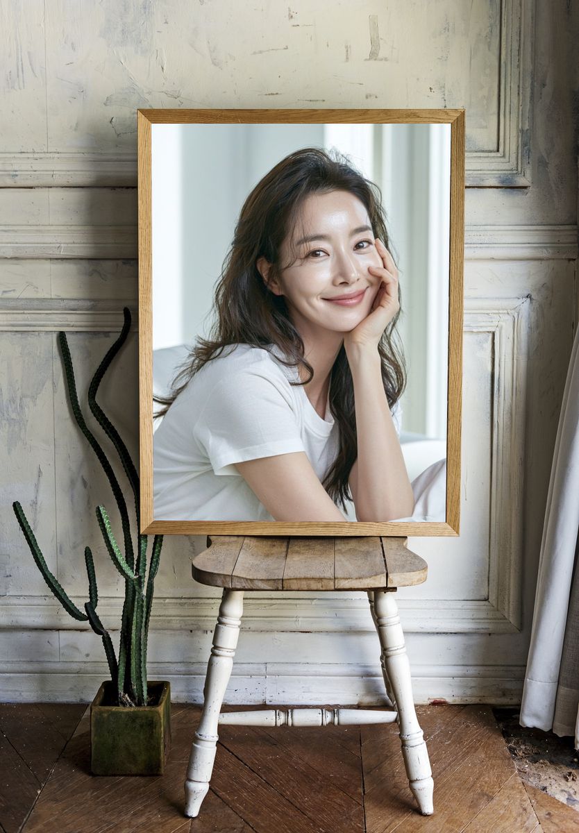 Smiling Woman Portrait Print. room preview