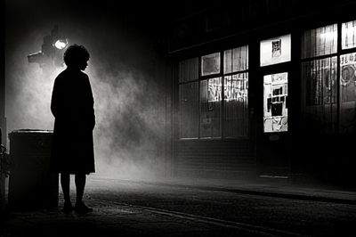 Noir Street Silhouette Photography Poster. poster