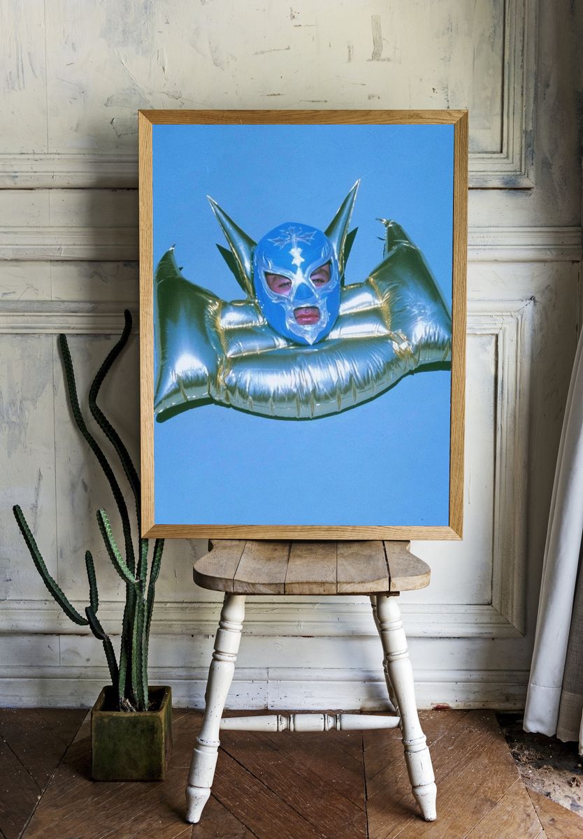 Masked Figure Photography Poster. — room view 1