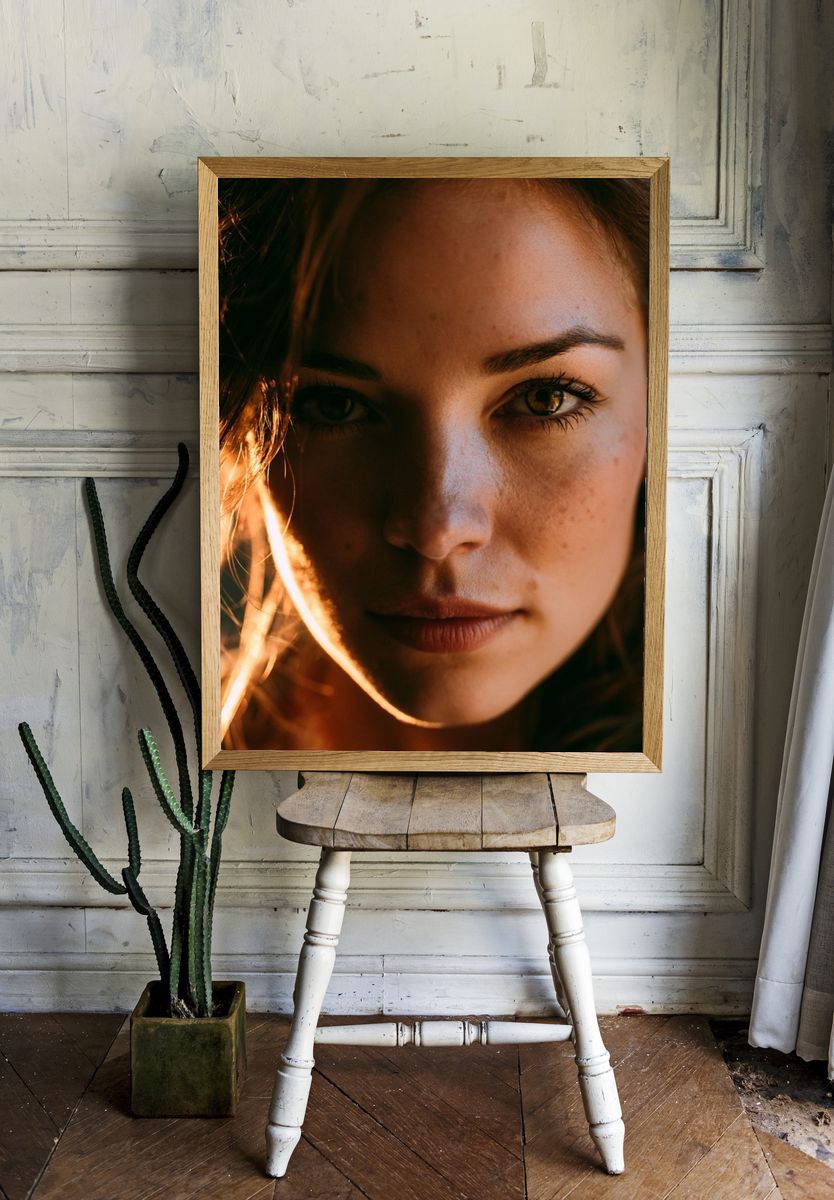 Moody Woman Portrait Photography Poster. — room view 1