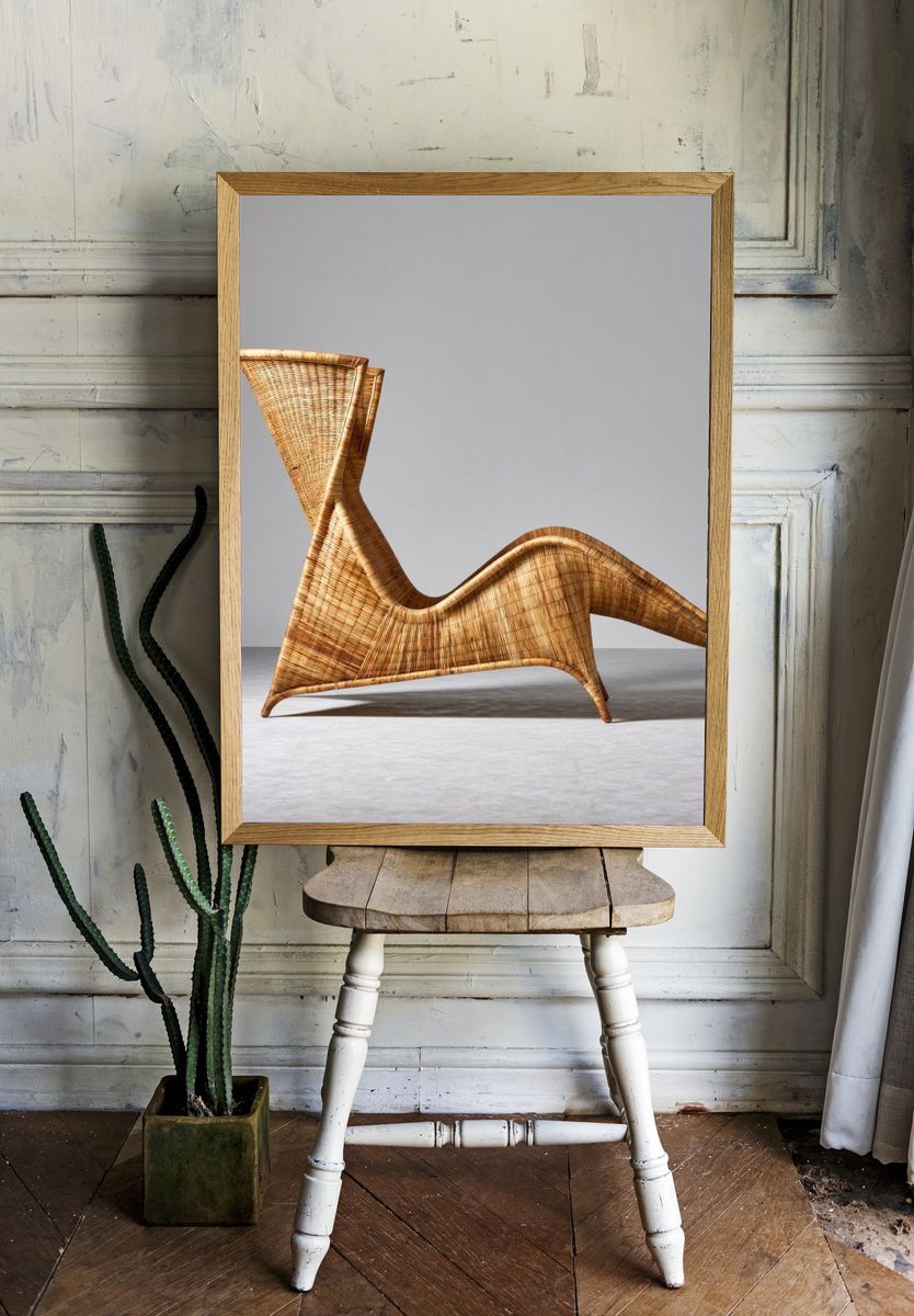 Woven Sculptural Chair Photography Poster. room preview