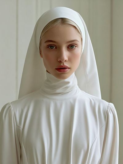 Serene White Portrait Poster.