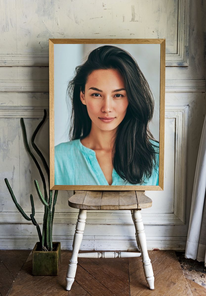 Elegant Woman Portrait Print. room preview
