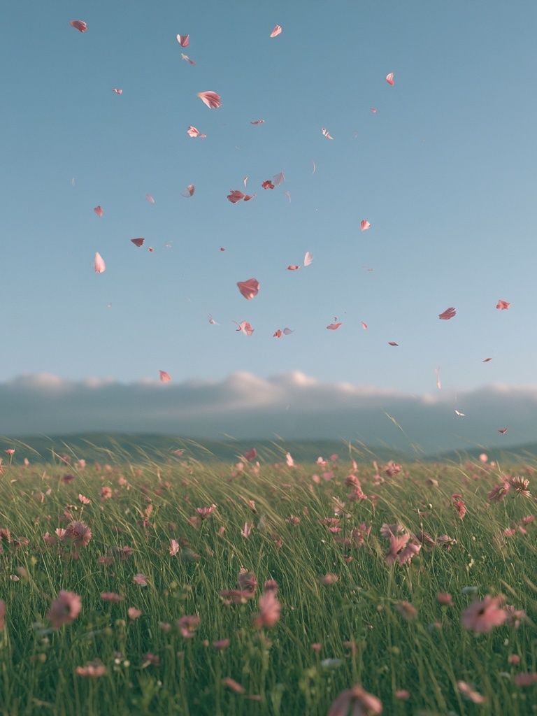 Pink Petals Meadow Photography Poster. poster detail
