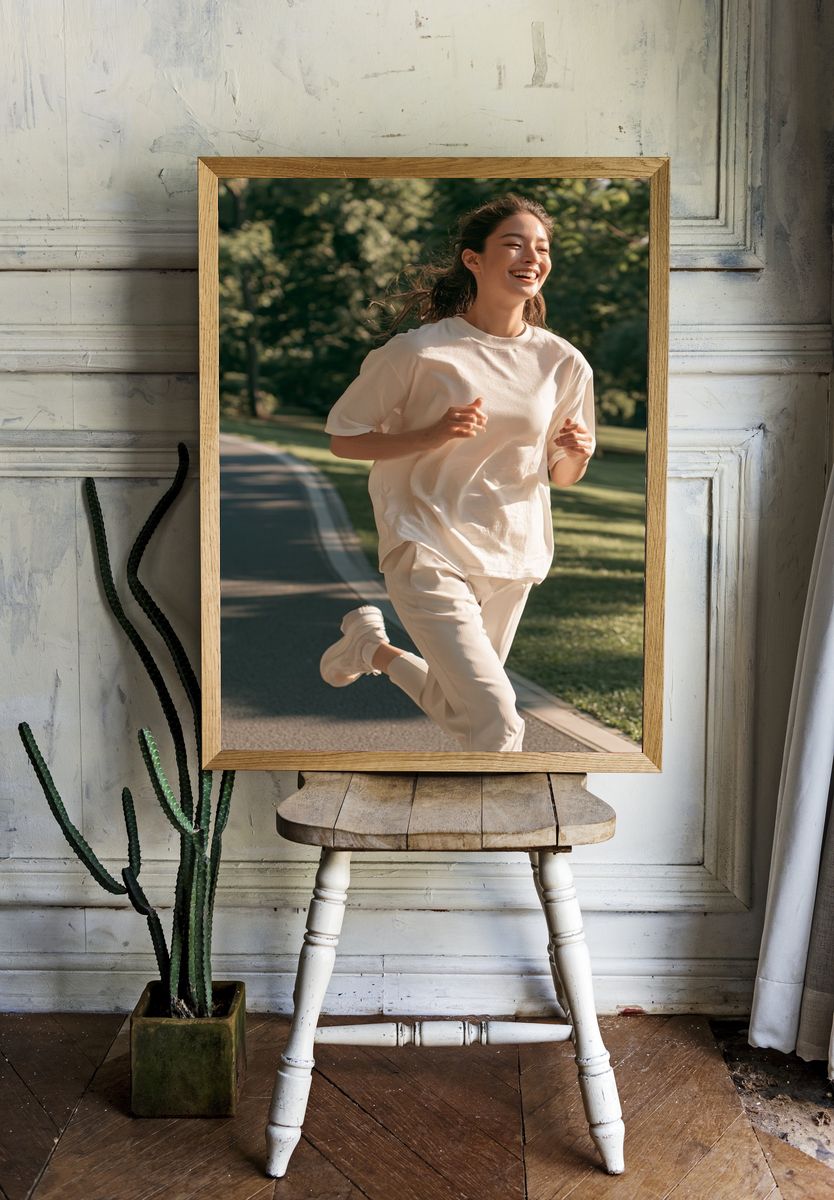 Joyful Runner Photography Poster. — room view 1
