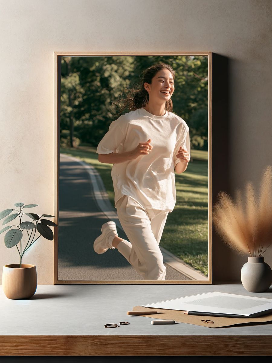 Joyful Runner Photography Poster. — room view 2