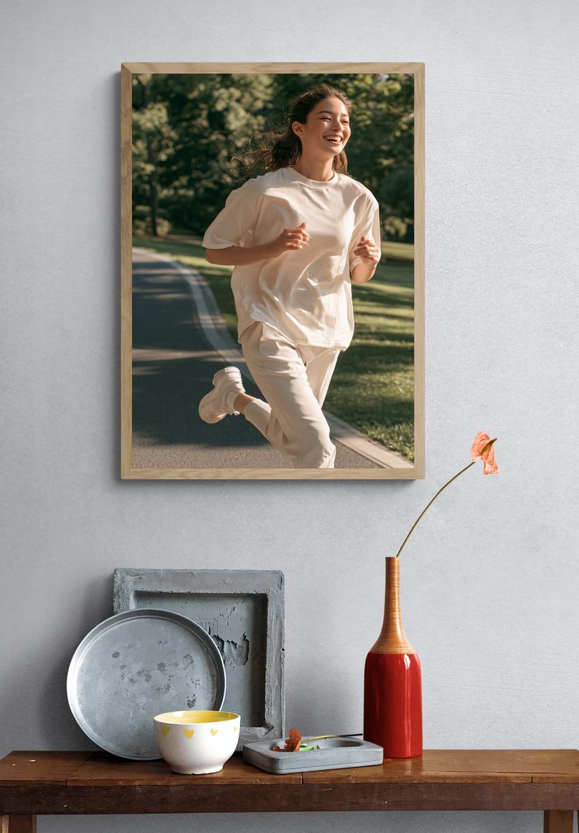 Joyful Runner Photography Poster. — room view 3