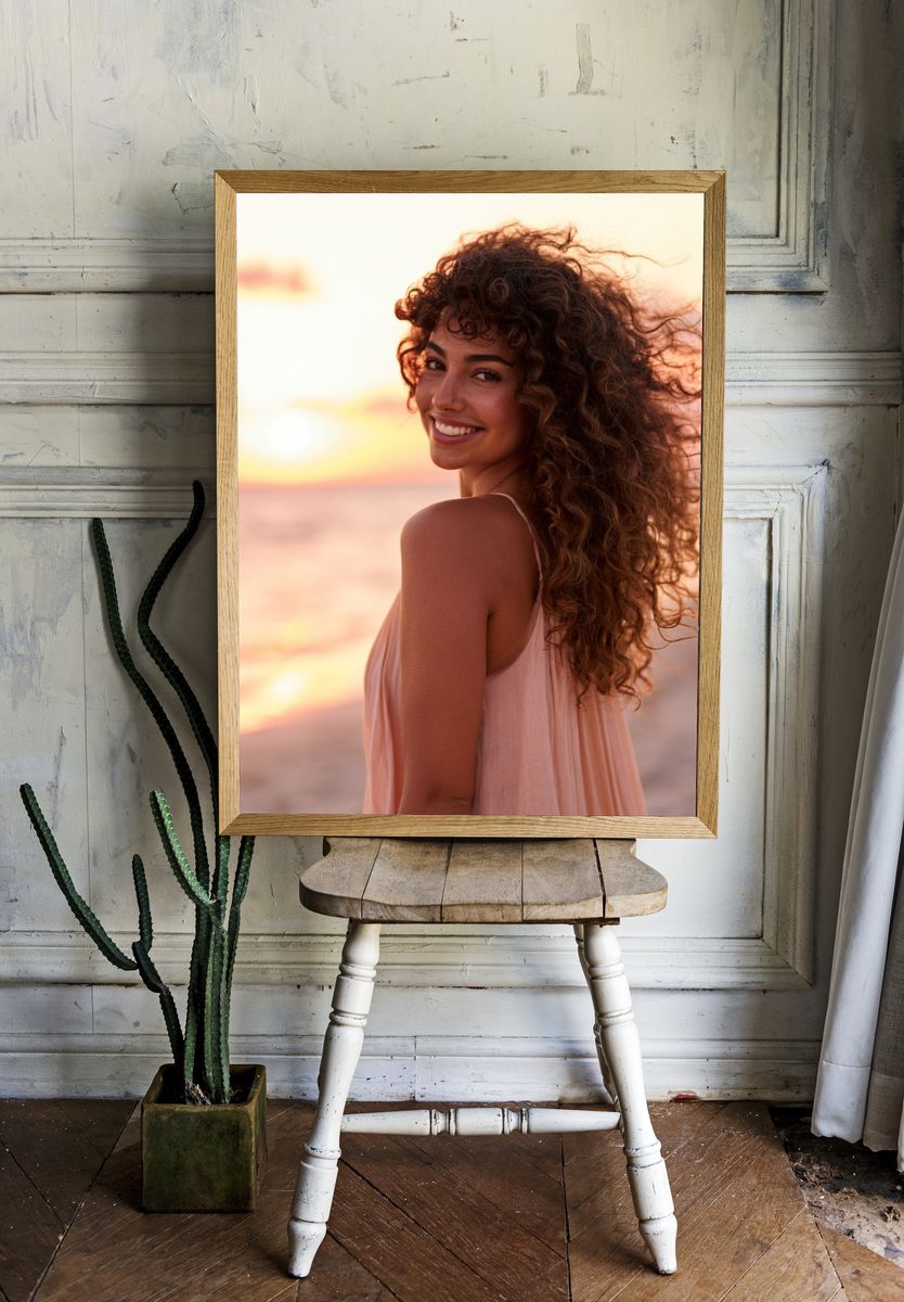Sunset Beach Portrait Poster. room preview