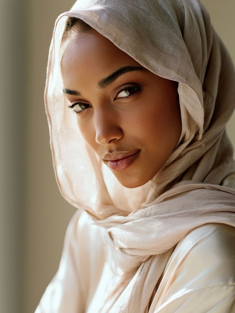 Elegant Hijab Portrait Print. poster detail