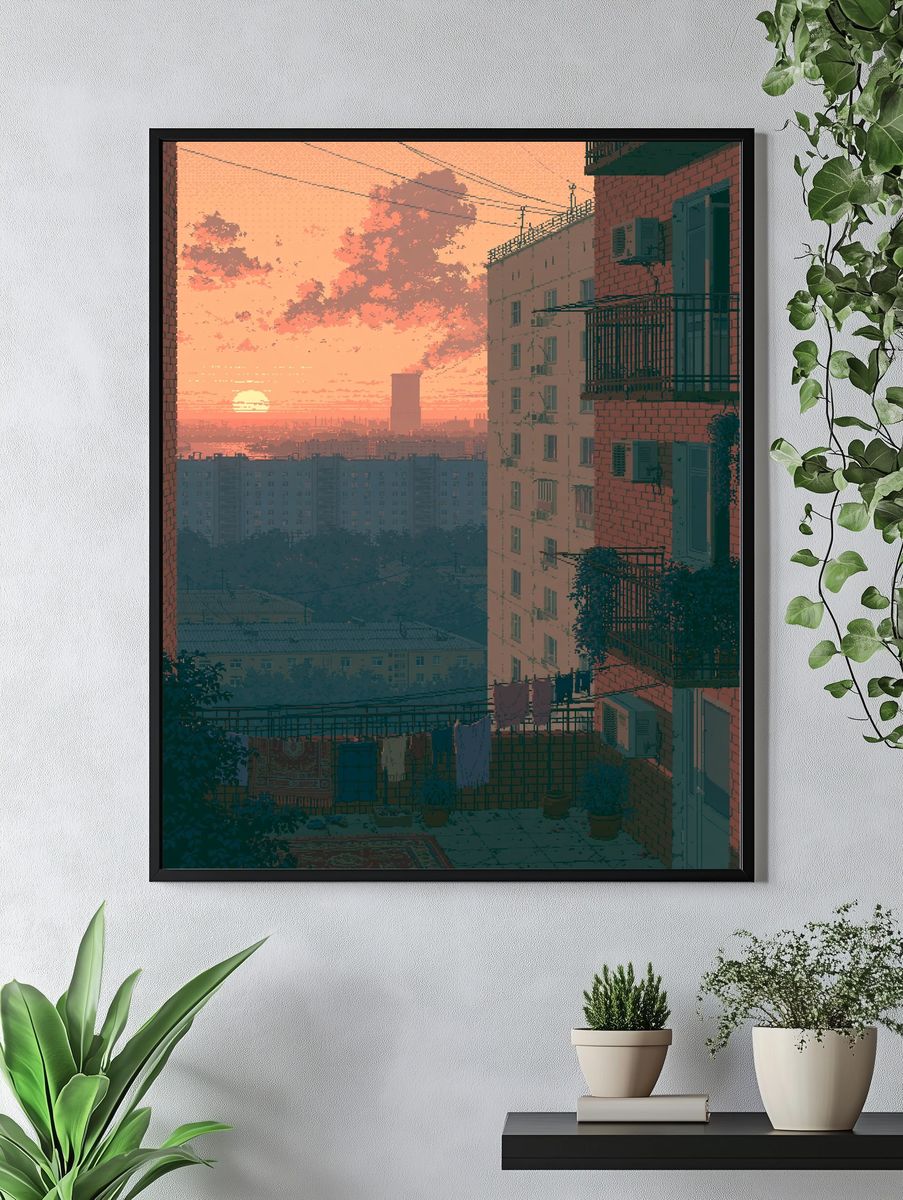 Sunset Apartment View Photography Poster. — room view 4