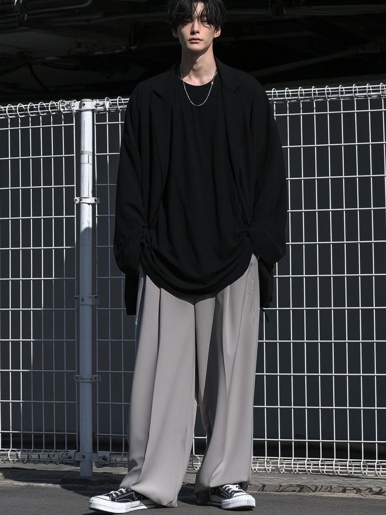 Monochrome Street Fashion Portrait Poster. poster detail