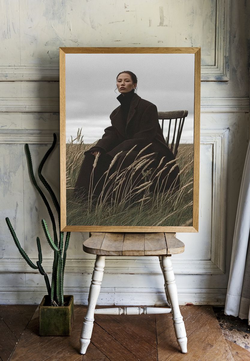 Moody Field Portrait Photography Poster. — room view 1