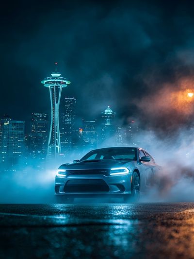 Seattle Night Drift Photography Poster. poster