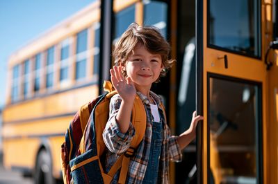 School Bus Farewell Photography Poster. poster