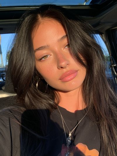 Sunlit Car Selfie Portrait Print. poster