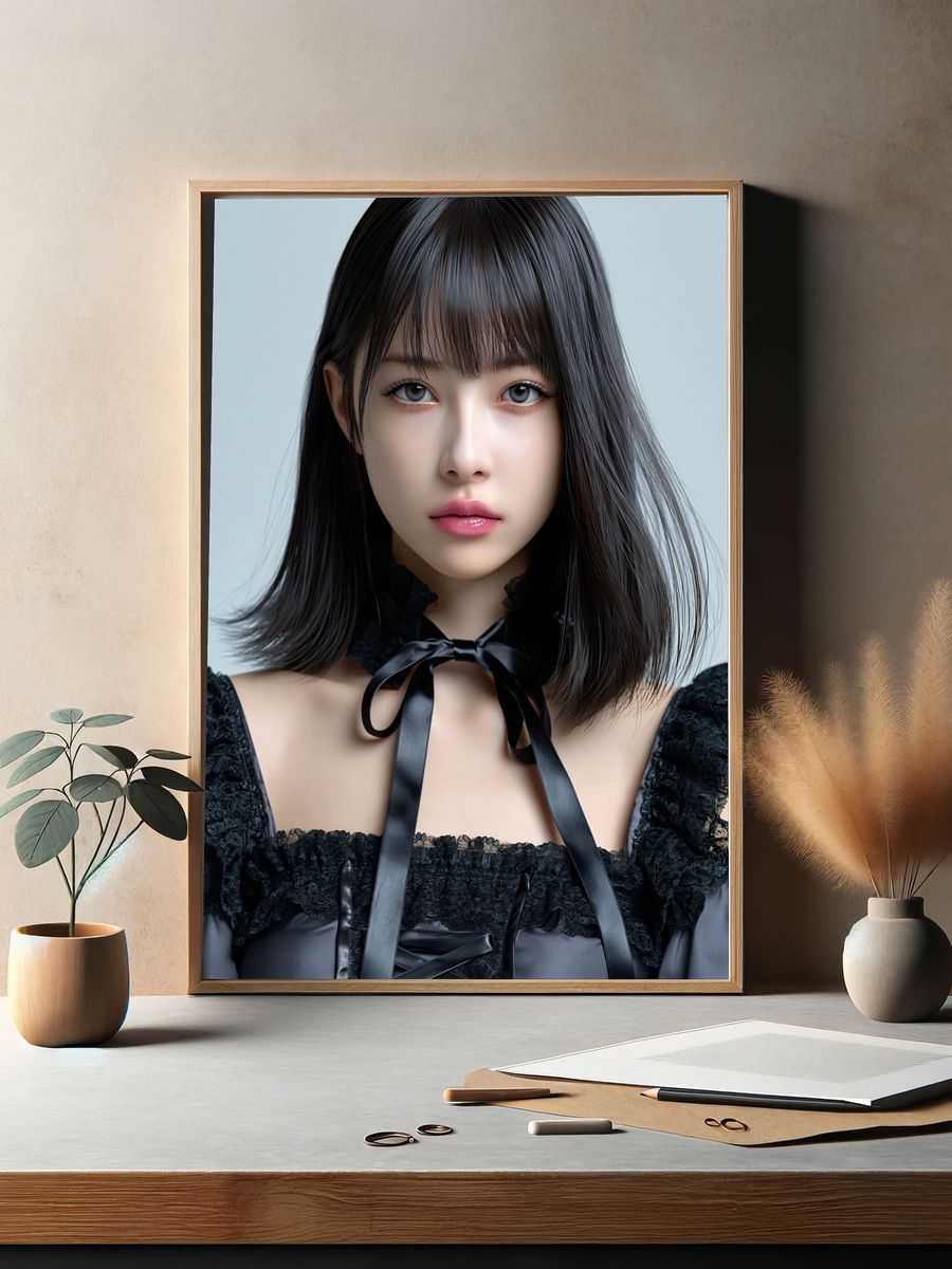 Gothic Doll Portrait Print. — room view 2