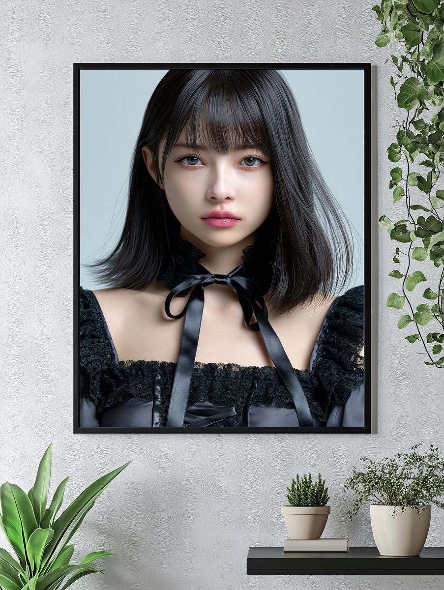 Gothic Doll Portrait Print. — room view 4