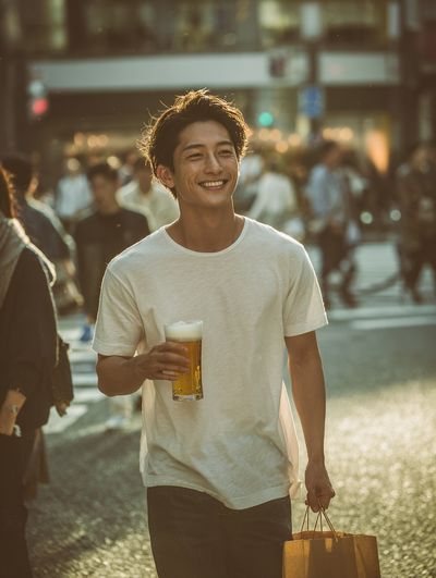 Smiling City Stroll Photography Poster.
