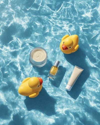 Poolside Bath Toys Still Life Poster. poster print