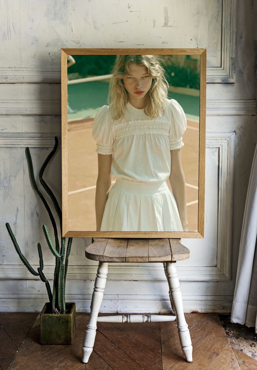 Vintage Tennis Court Portrait Print. room preview