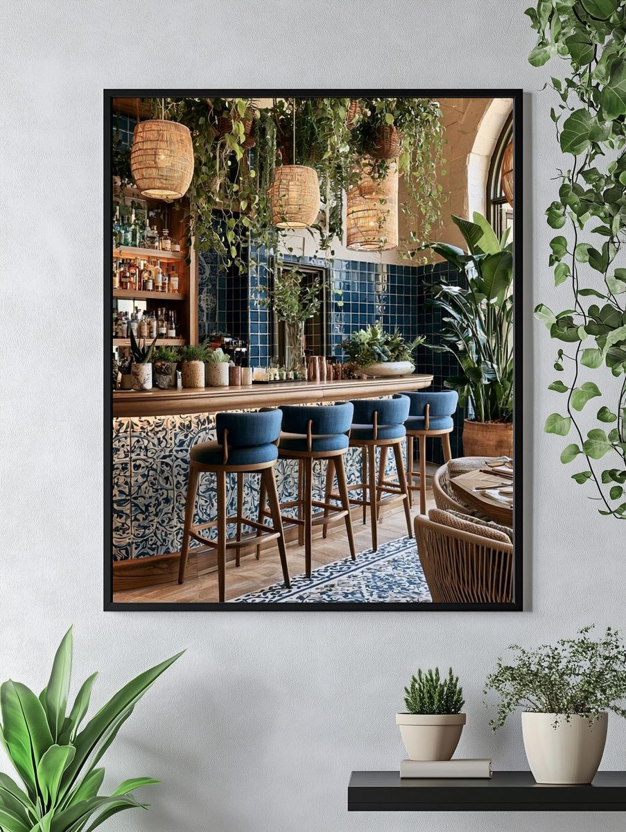Tropical Bar Interior Photography Poster. — room view 4
