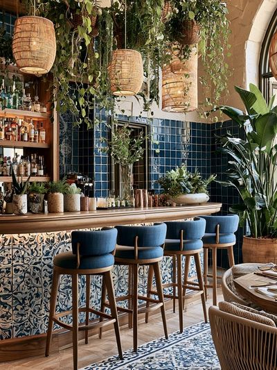 Tropical Bar Interior Photography Poster.
